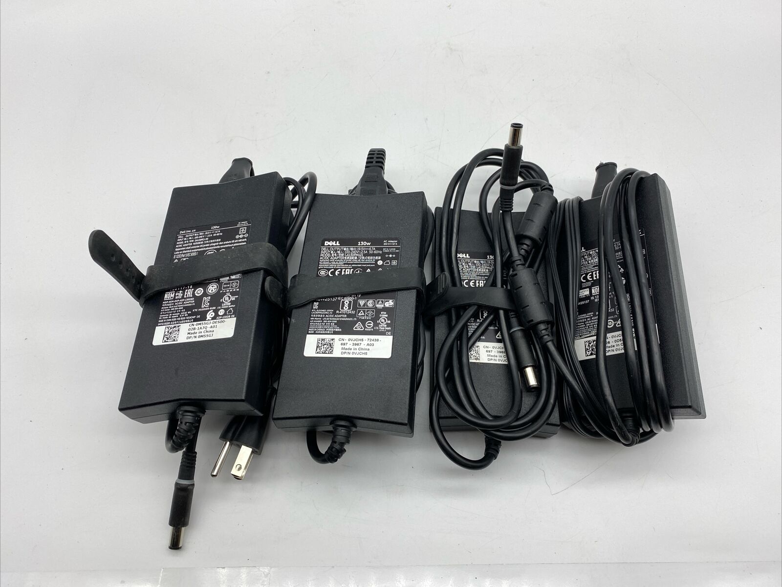 Lot of 4 Dell 130W AC Laptop Adapter Power Charger 19.5V LA130PM121