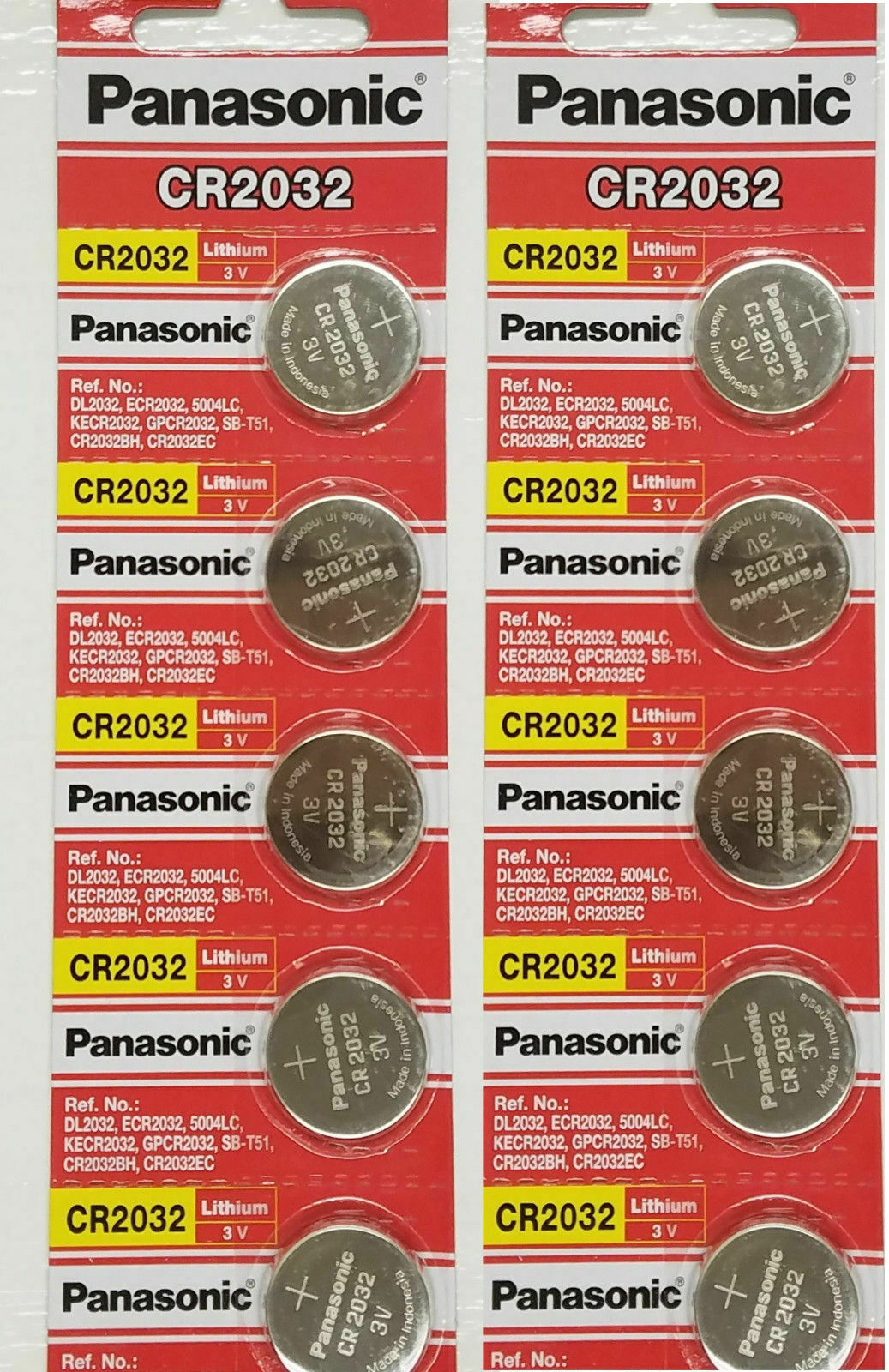 10 x SUPER FRESH Panasonic CR2032 CR-2032 Lithium Battery 3V Coin Cell Exp. 2030