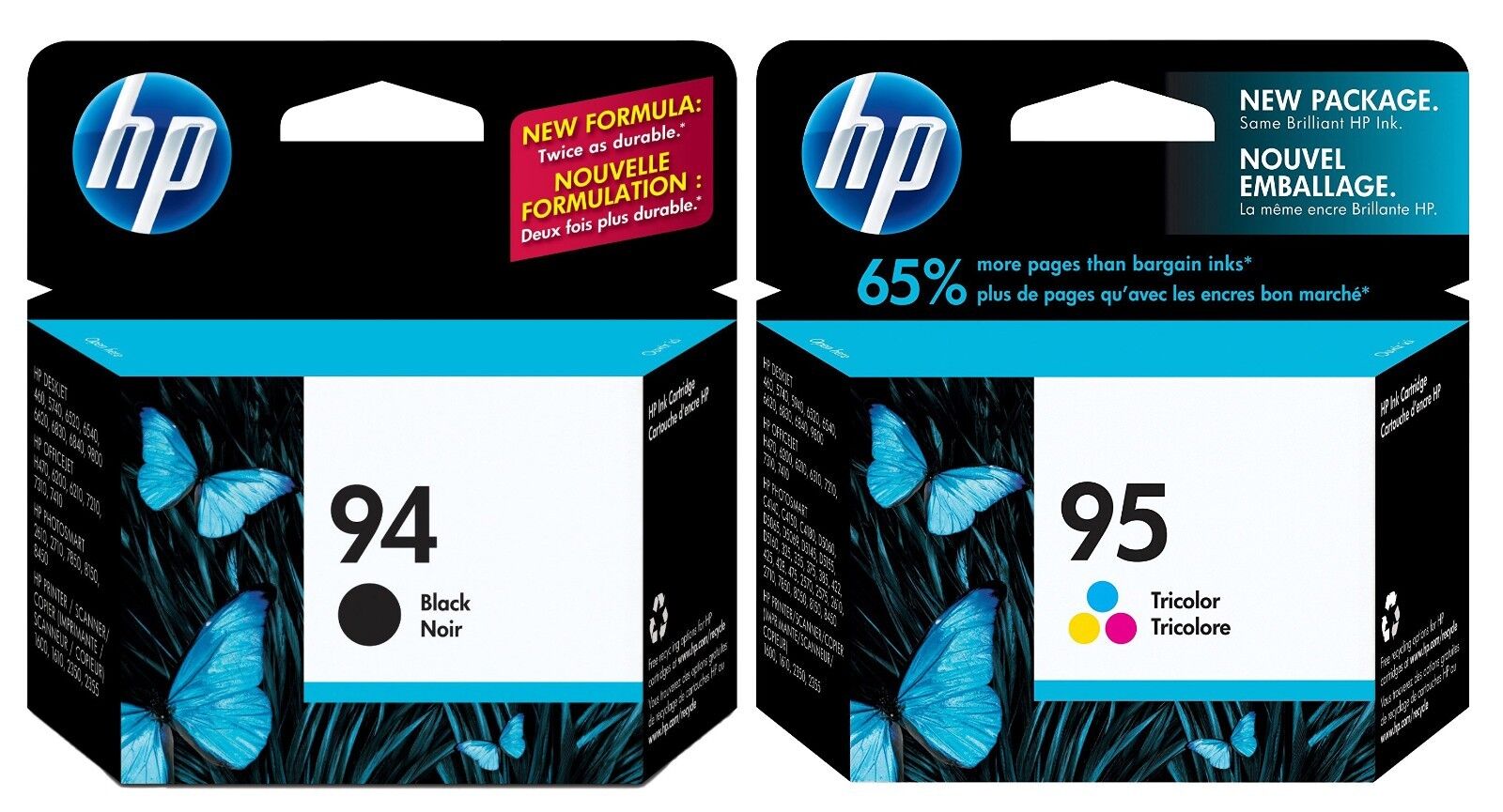 GENUINE NEW HP 94/95 (C8765WN/C8766WN) Black Color Ink Cartridge 2-Pack