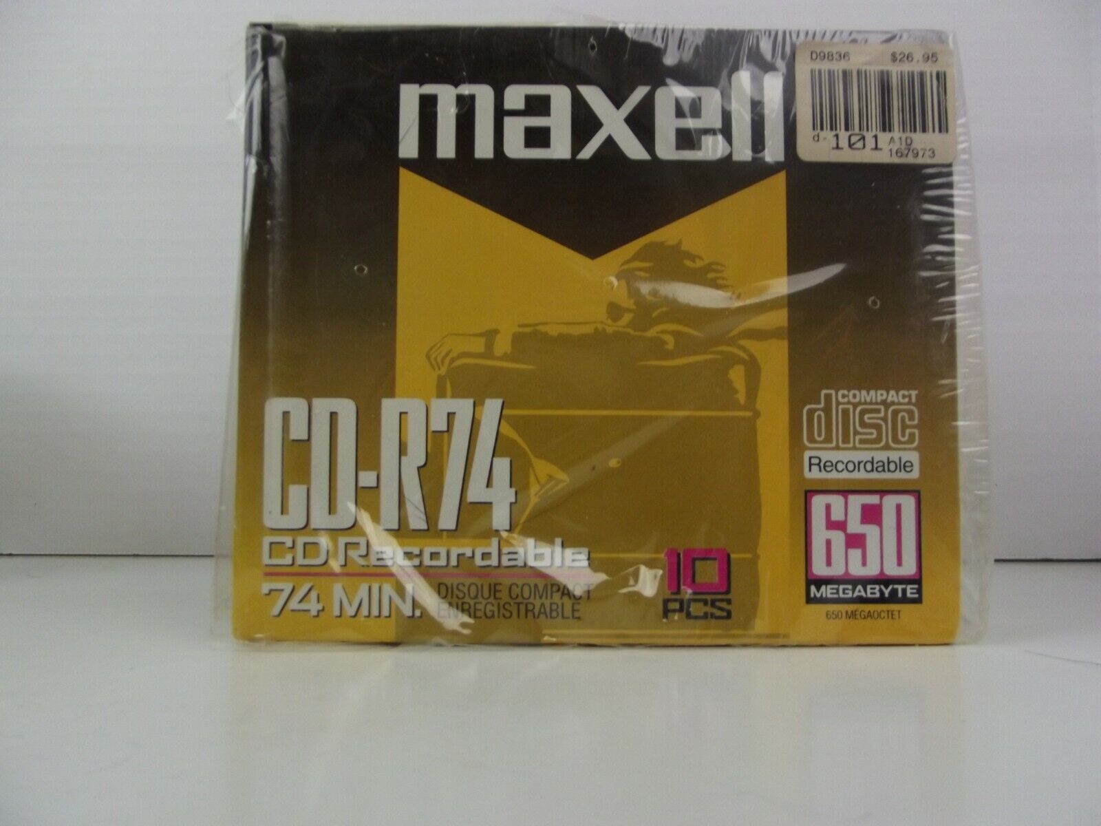 VTG New Maxell CD-R74 CD Recordable 650 MB Megabyte 74 Minute Run Time 10 Pack