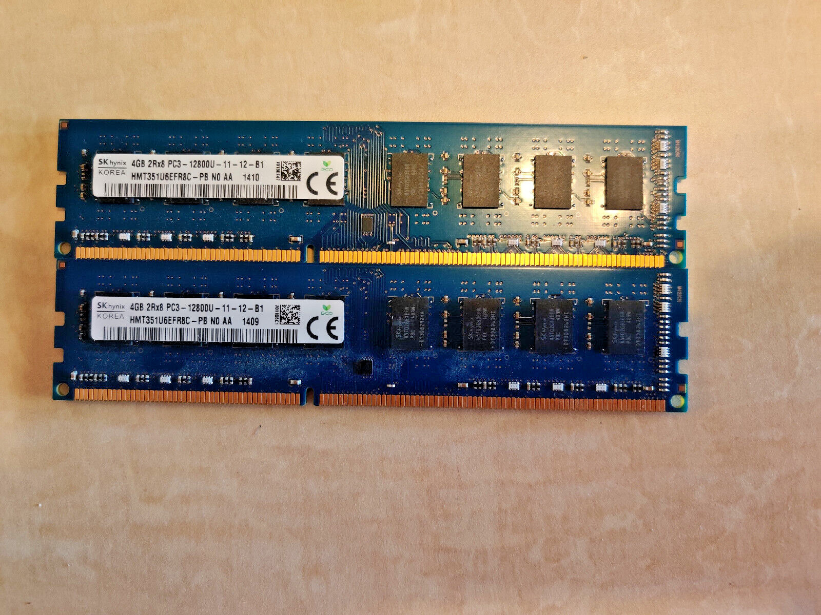 Hynix 2x4GB (8gb total) 2RX8 PC3-12800U-11-12-B1 Desktop Memory