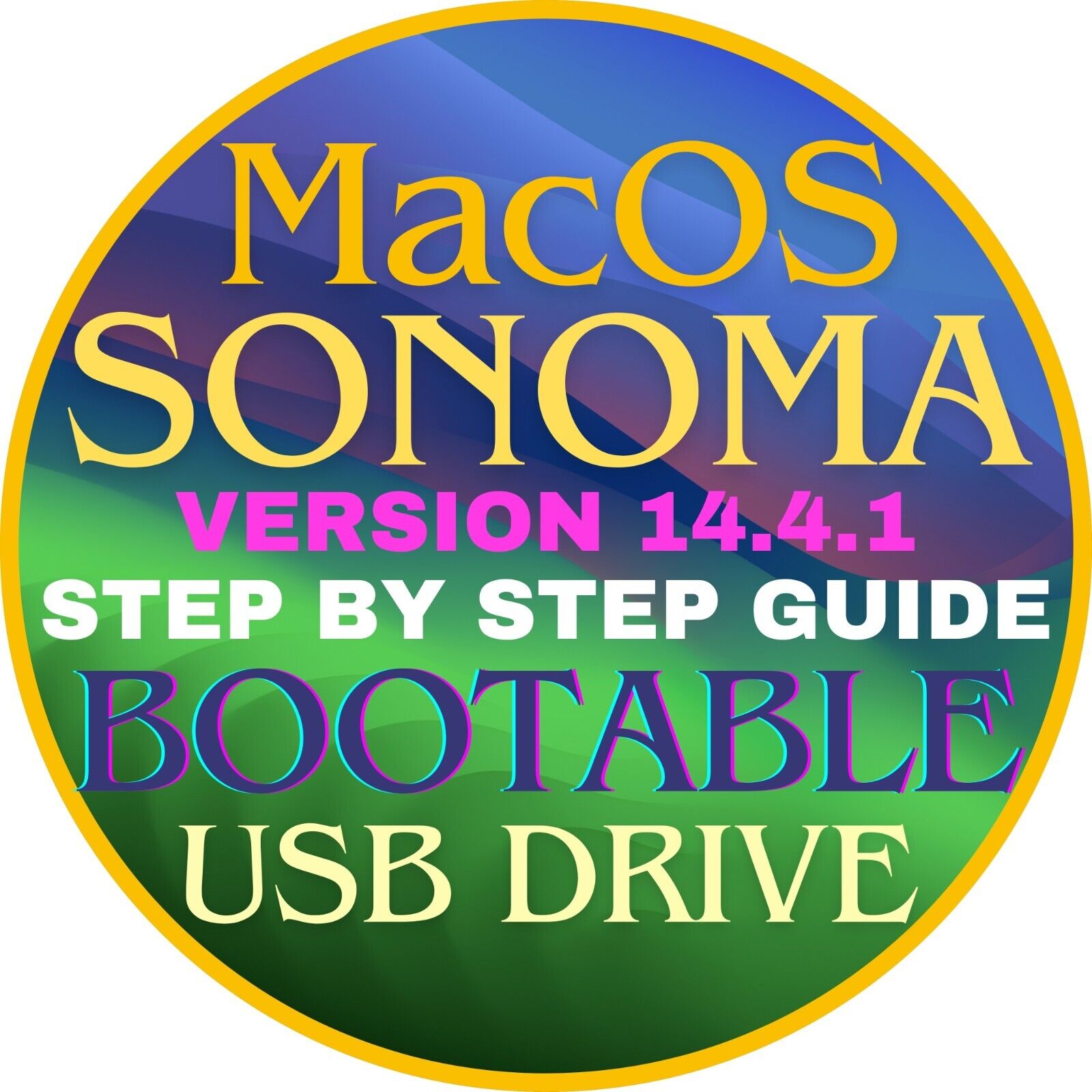 Mac OS Sonoma 14.4, Bootable USB, Install, Repair, Instructions, Fast Ship