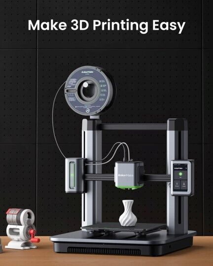 New, Unopened Box-AnkerMake M5 Fast 3D Printer + 5 Color Filament Spools