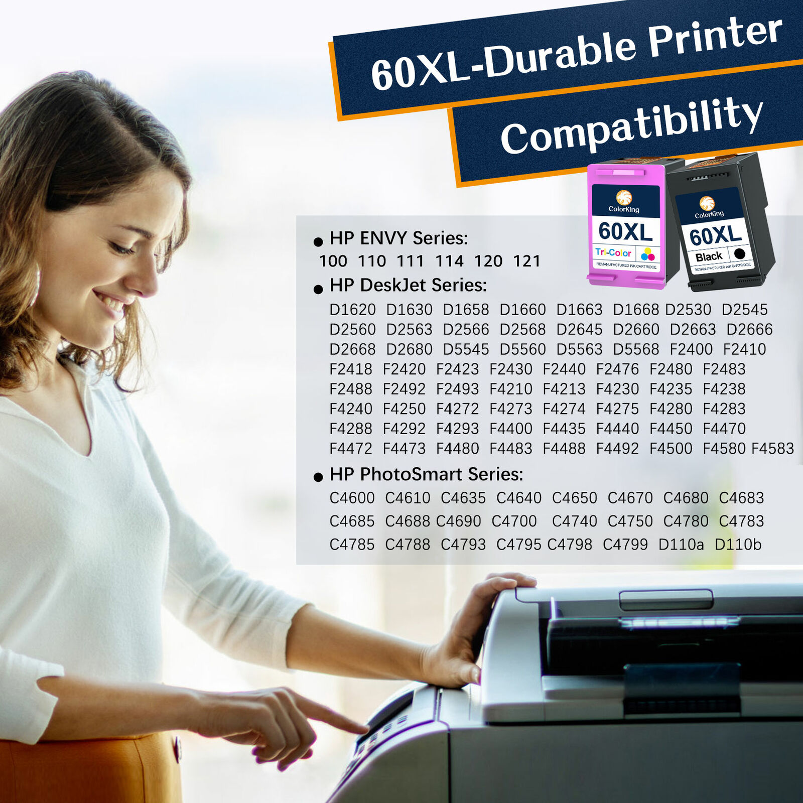 60XL 61XL 62-XL 63XL 64-XL 65XL 67XL Black Color Ink Cartridges combo for HP Lot