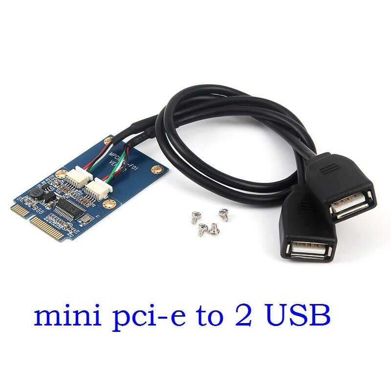 Mini PCI-E PCI Express to 5Pin Dual USB 2.0 Adapter Riser Card Extender