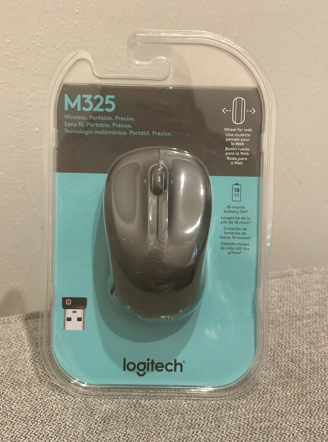 Logitech M325 Wireless Mouse - Black New Sealed
