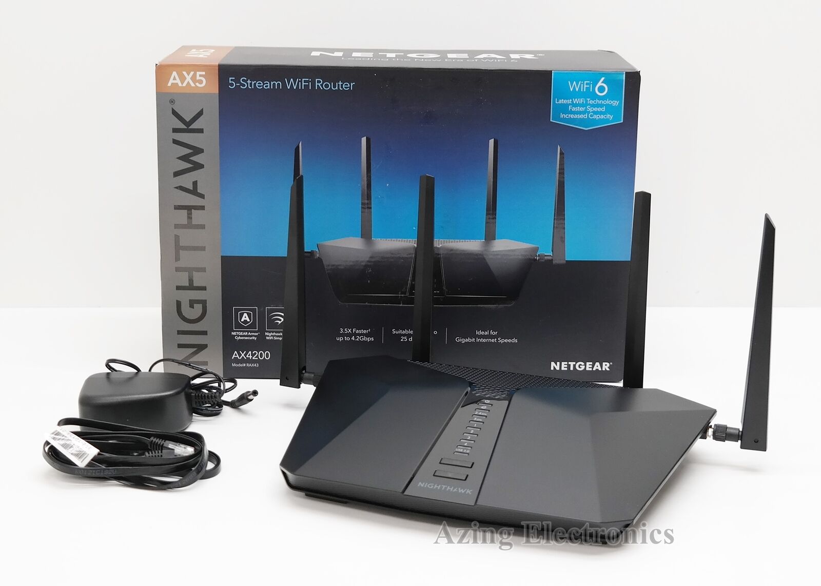 Netgear Nighthawk RAX43 AX5 5-Stream Dual Band WiFi 6 Router AX4200