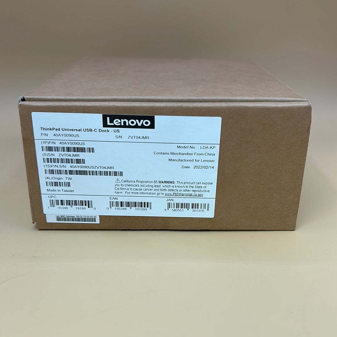 New Lenovo ThinkPad Universal USB-C Dock 40AY0090