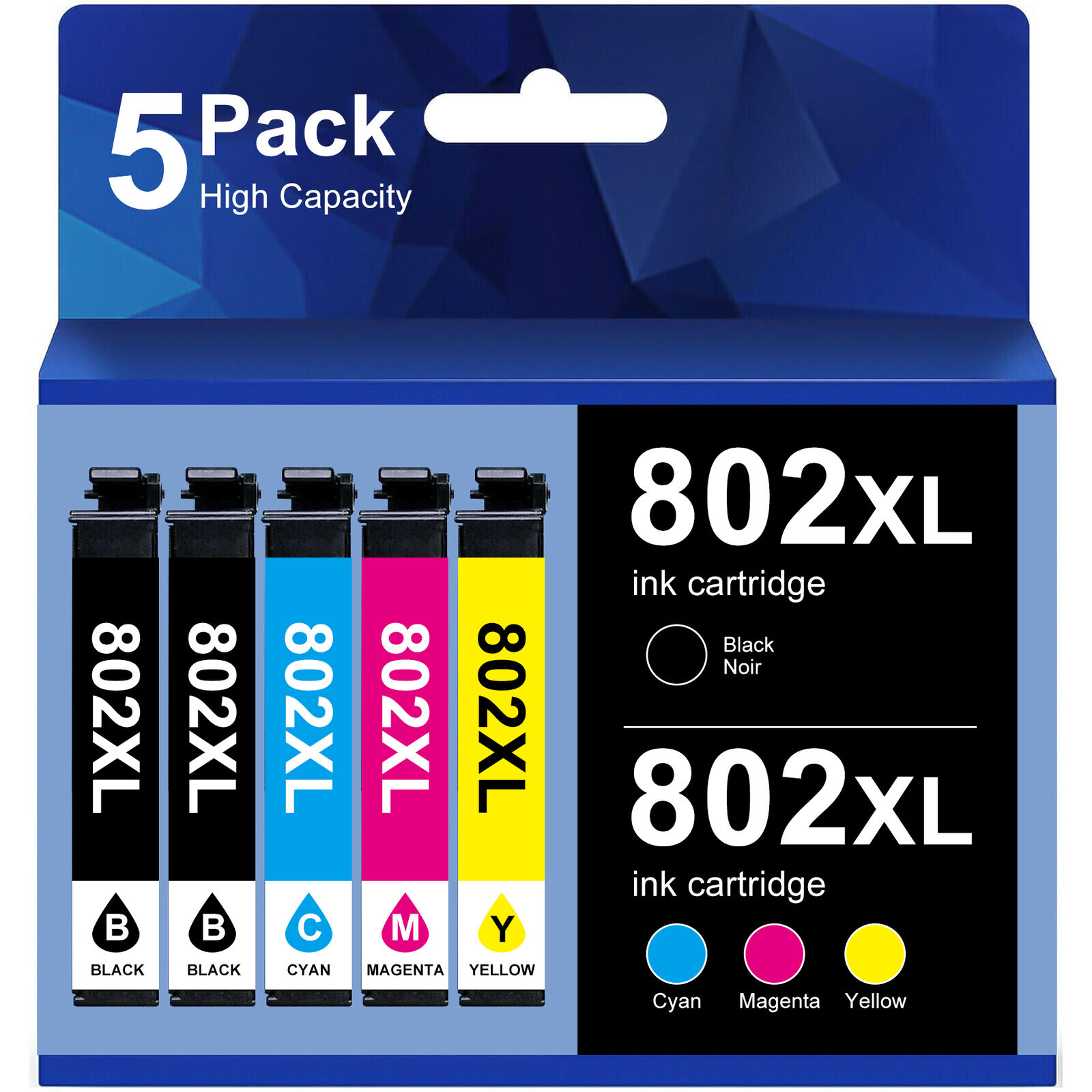 5PK Ink Cartridges for Epson 802 Workforce Pro WF-4730 WF-4720 WF-4734 4740