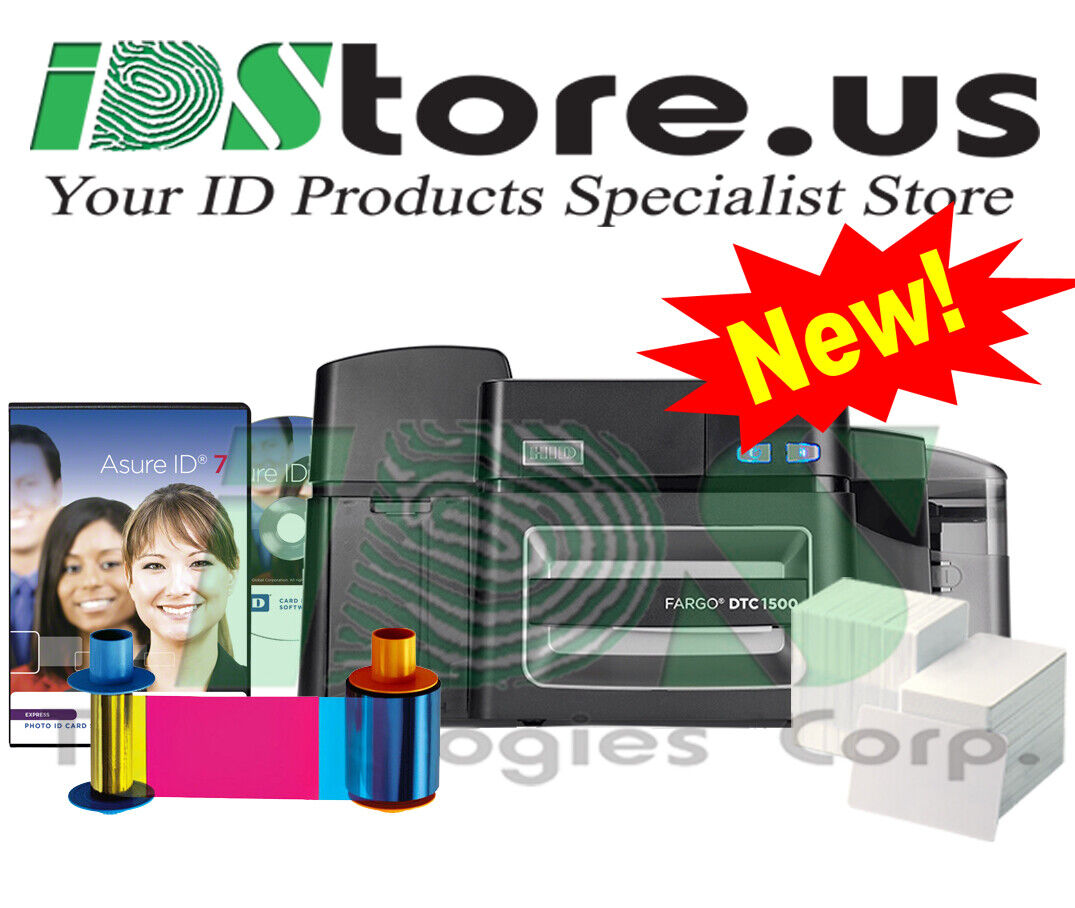 FARGO DTC1500 Dual Side Photo ID Card Printer System Replaces Fargo DTC1250e