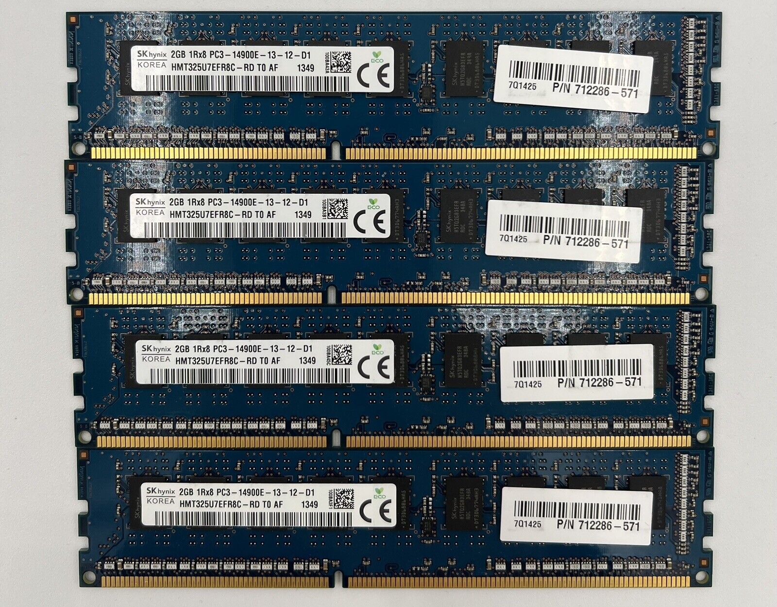 SK hynix HP 712286-571 2GB PC3-14900 DDR3-1866 ECC Unbuffered 240-Pin DIMM x 4