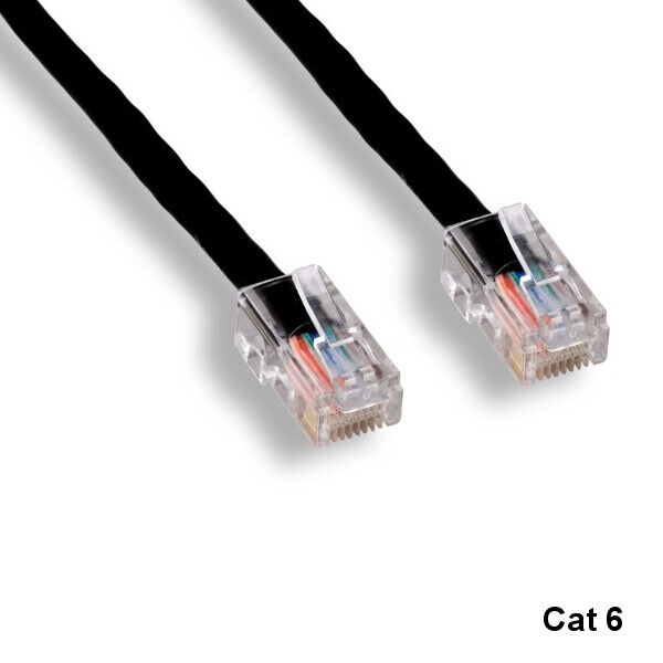 Kentek Black 3ft Cat6 UTP Patch Cord No Boot 24AWG 550MHz Pure Copper Ethernet