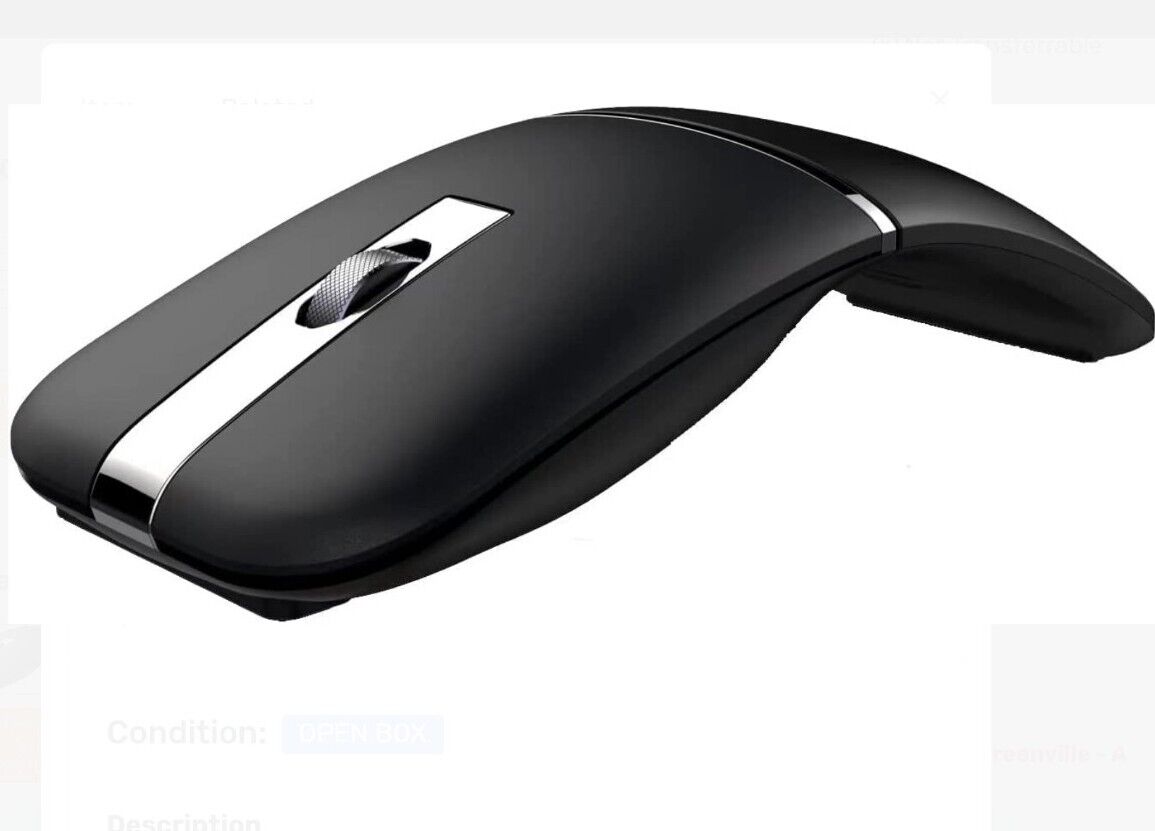 Foldable Arc Wireless Mouse With Usb Receiver, Bluetooth 2.4Ghz Dual-Mode Rech