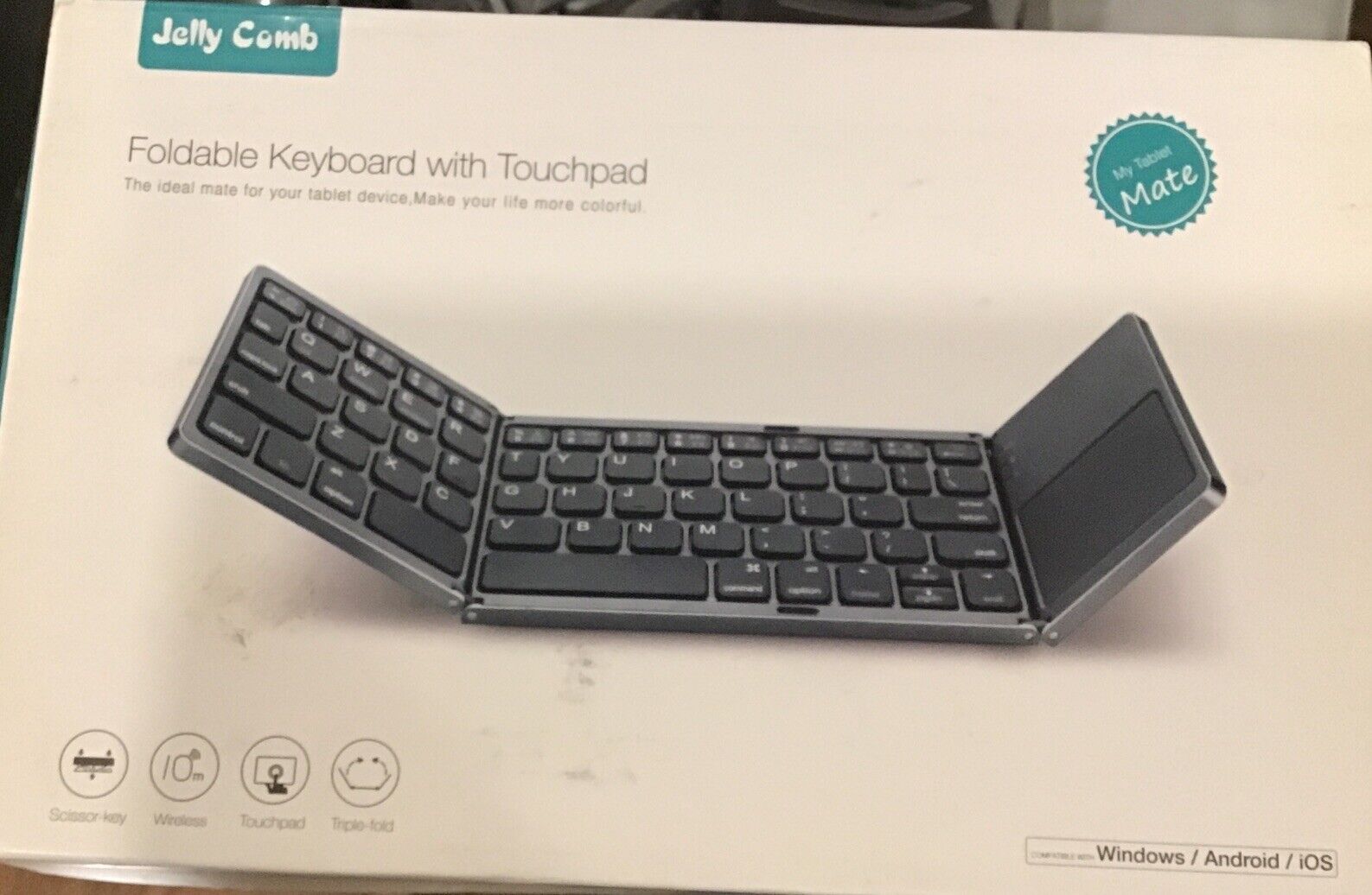 Foldable Bluetooth Keyboard with Touchpad Pocket Size for Windows, Android, iOS