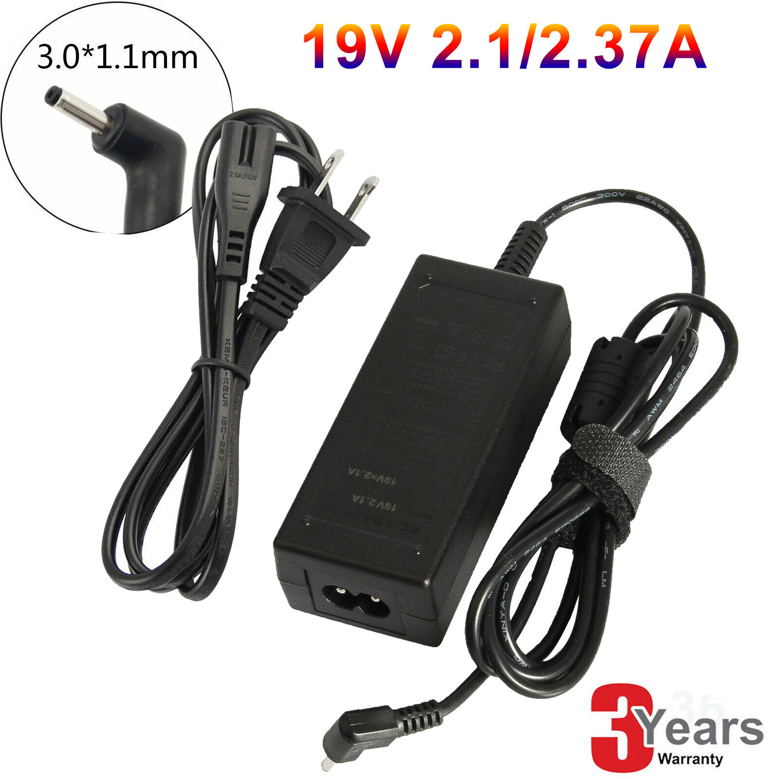 19V 2.1A 45W Laptop AC Power Adapter Charger For Acer Aspire 3.0*1.1mm