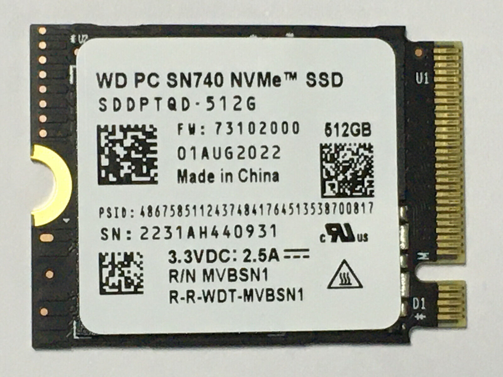 WD pc SN740 512GB 1TB 2TB M.2 2230 SSD NVMe PCIe4x4 For Steam Deck ASUS ROG Flow