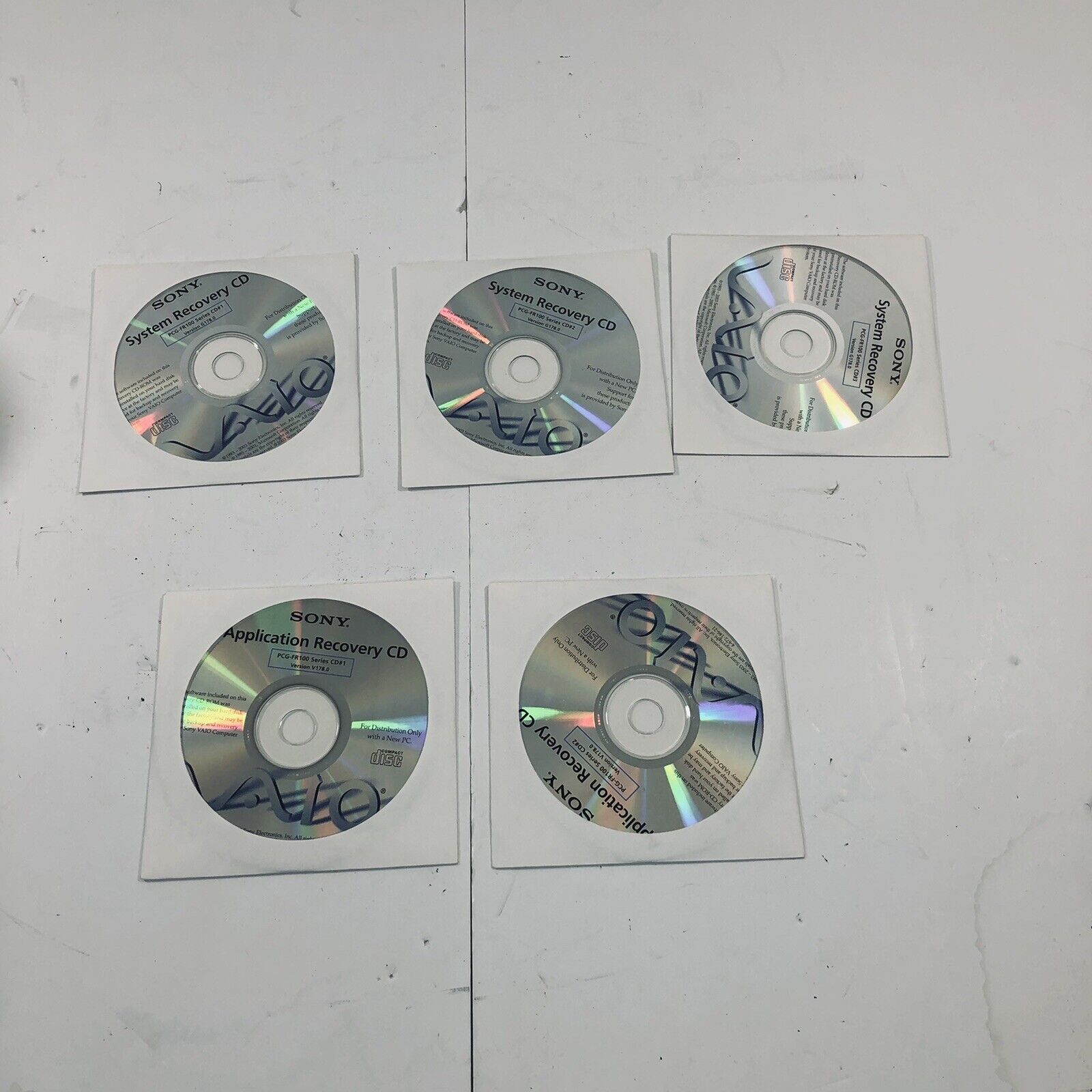 Sony VAIO PCG-FR100 Series Recovery CD System Set of 5 Application CD #3 Missing