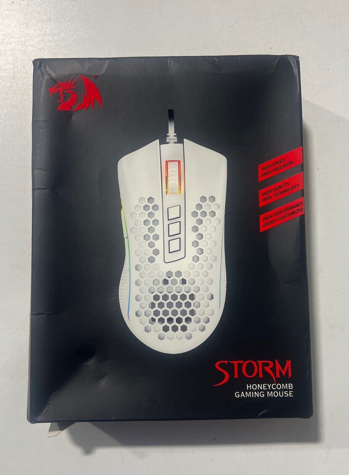 Redragon Storm Honeycomb Shell Gaming Mouse M808W-RGB White