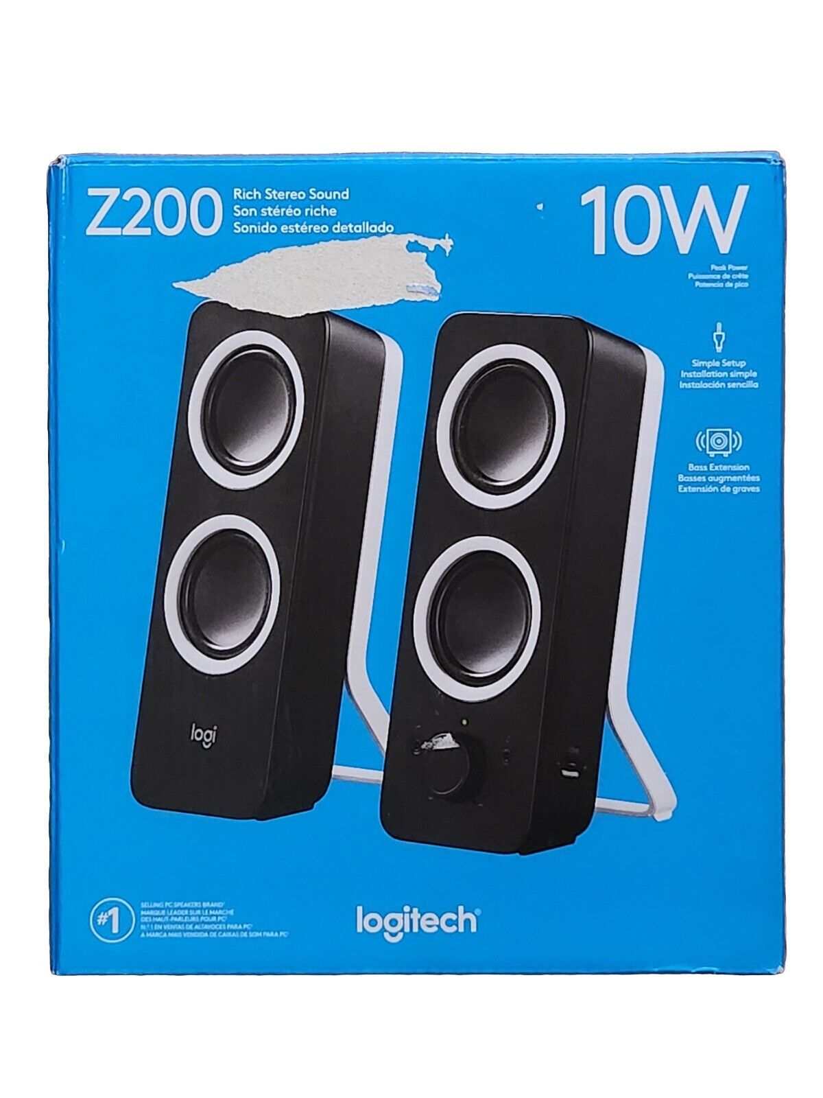 Logitech Z200 Stereo Desktop Speakers-Laptop Speakers with Dual 3.5mm Input NEW