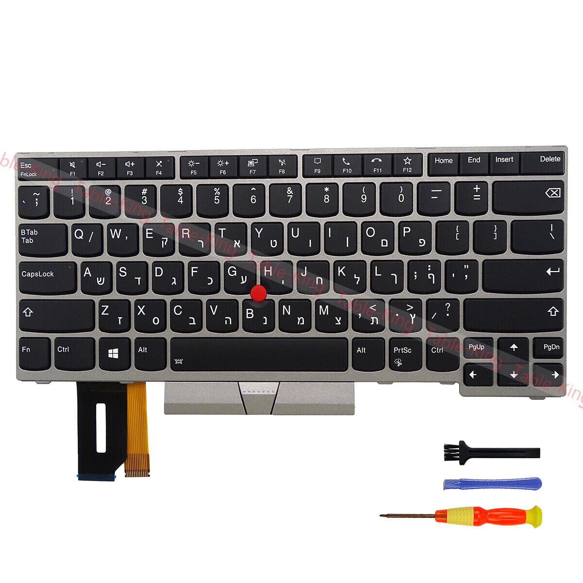 Silver Backlit Keyboard for Lenovo Thinkpad T14/P14S Gen1 Gen2 Hebrew Layout