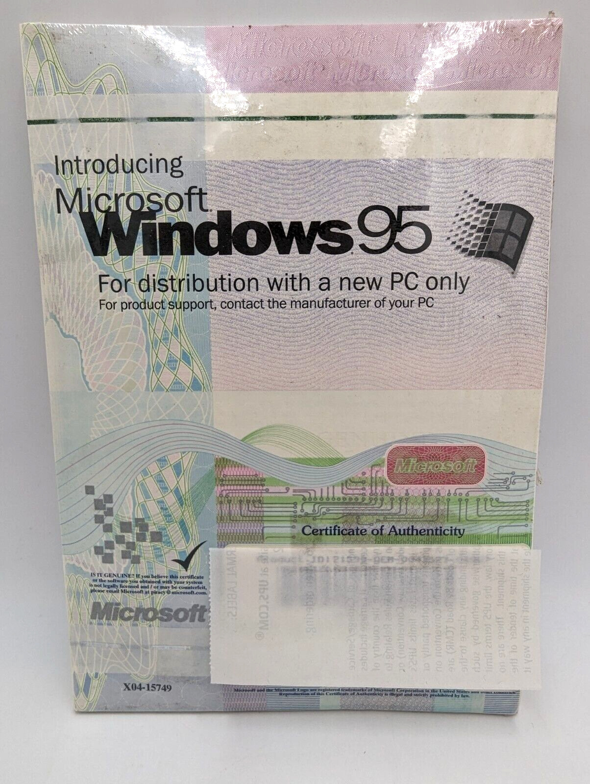 Introducing Microsoft Windows 95 For Distribution With A New PC Only CD NEW