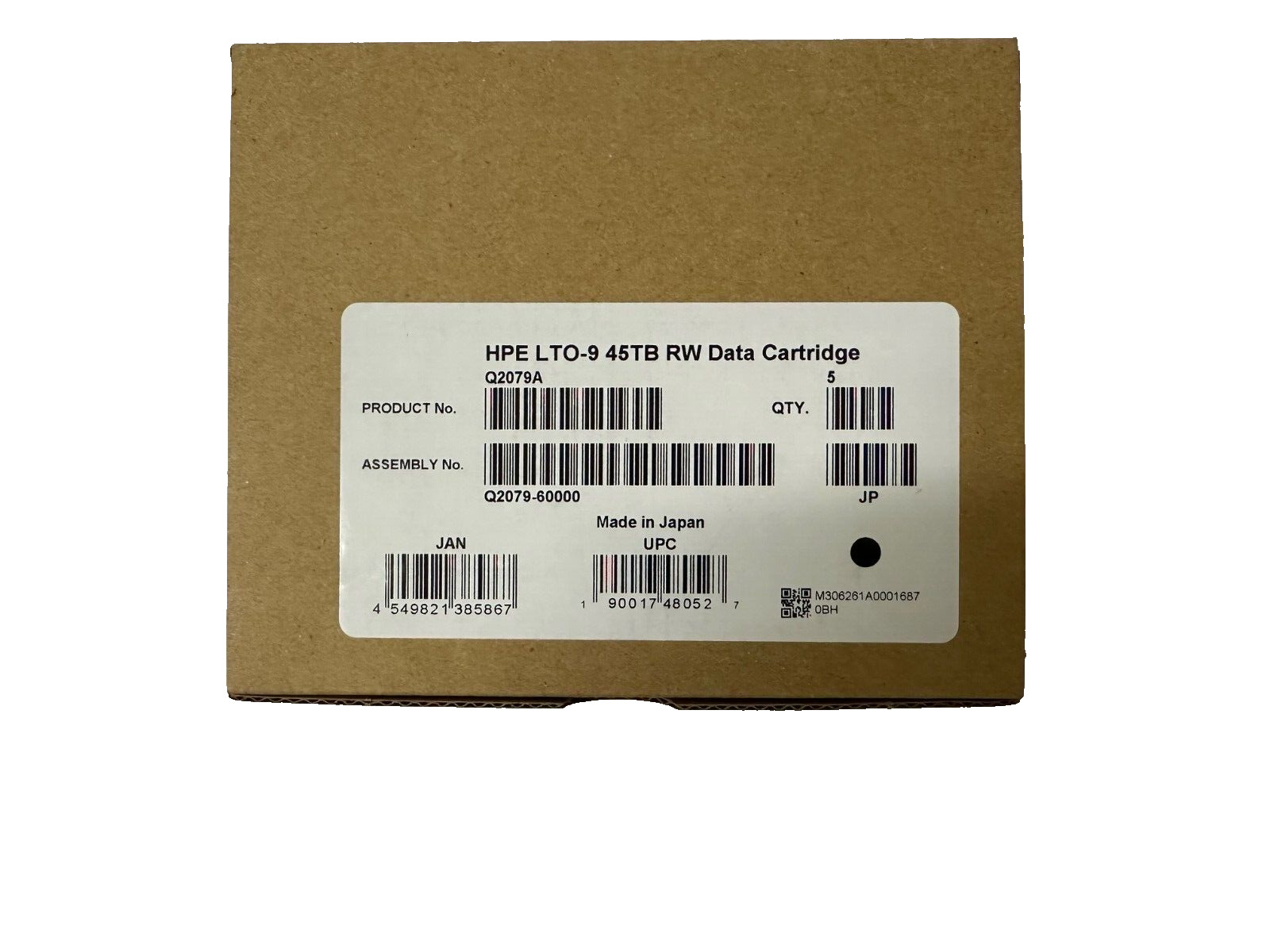 1 x HPE LTO-9 Ultrium 45TB RW Data Cartridge  5-Pack Q2079A NEW