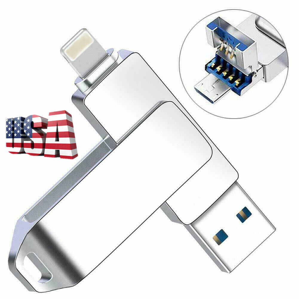 1TB 2TB Portable Metal USB Flash Drive Memory Photo Stick OTG For iPhone iPad PC