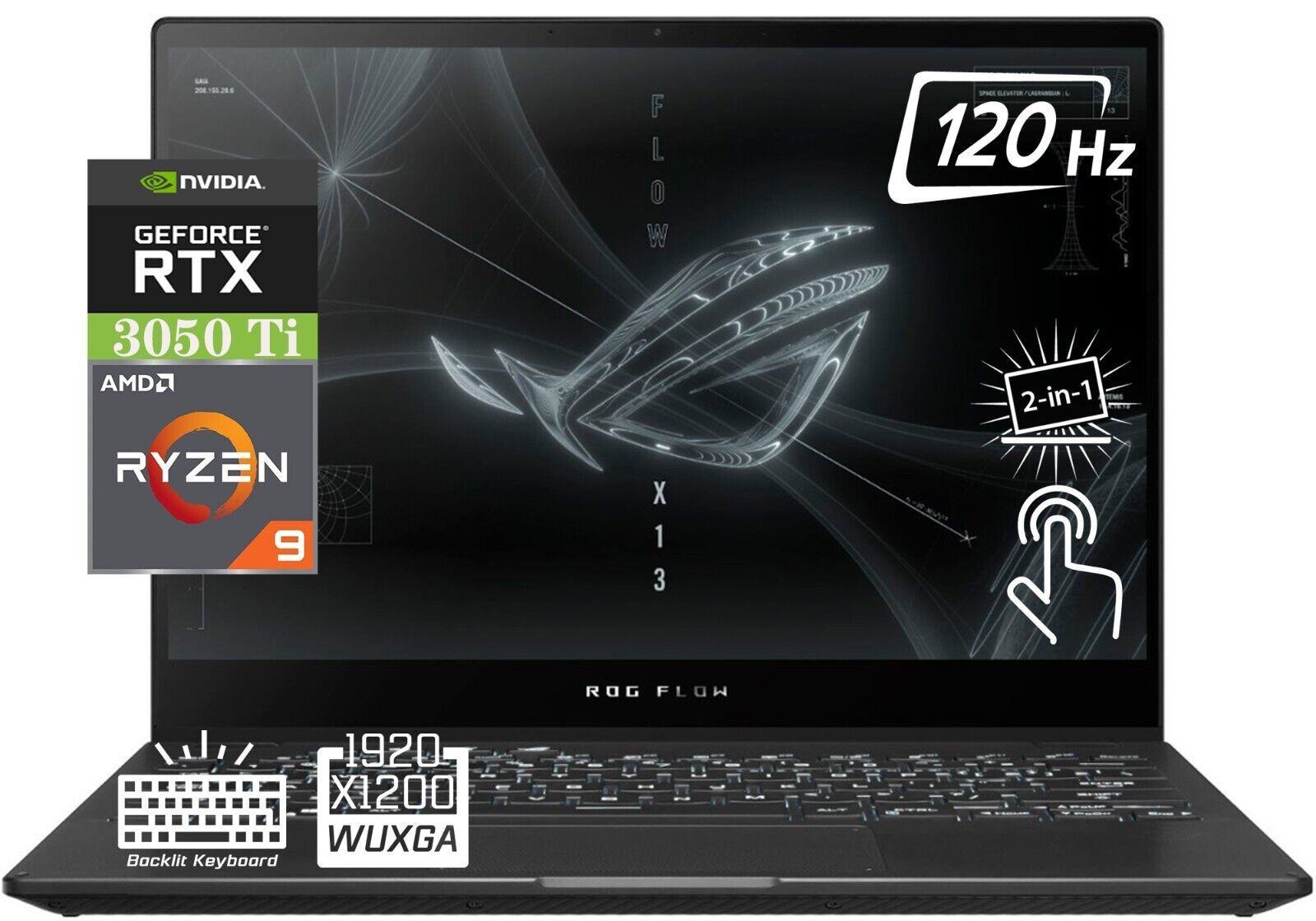 ASUS ROG Flow 13.4'' Gaming Laptop AMD Ryzen 9 6900HS 4.90 GHz 16GB RAM 1TB SSD