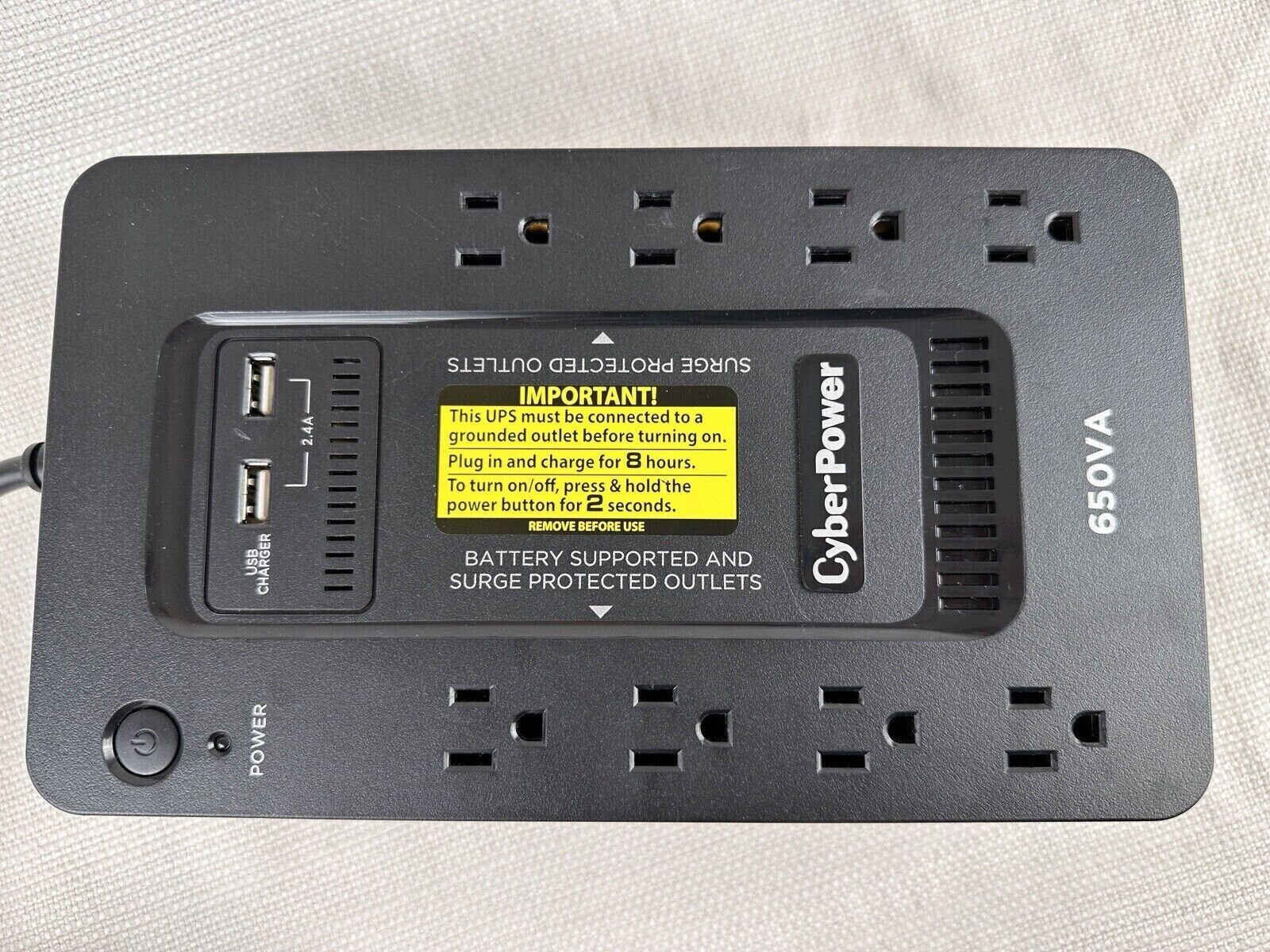 CyberPower 8-Outlet 650VA PC Battery Backup Black SX650U 