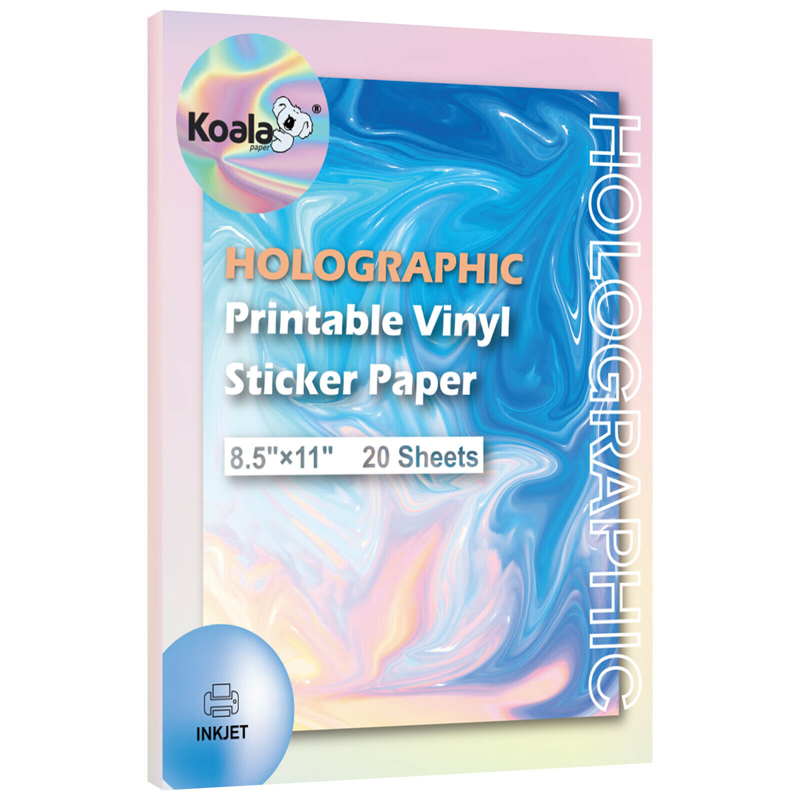 20 Koala Holographic Sticker Paper Waterproof Printable Vinyl Sheet Inkjet Laser