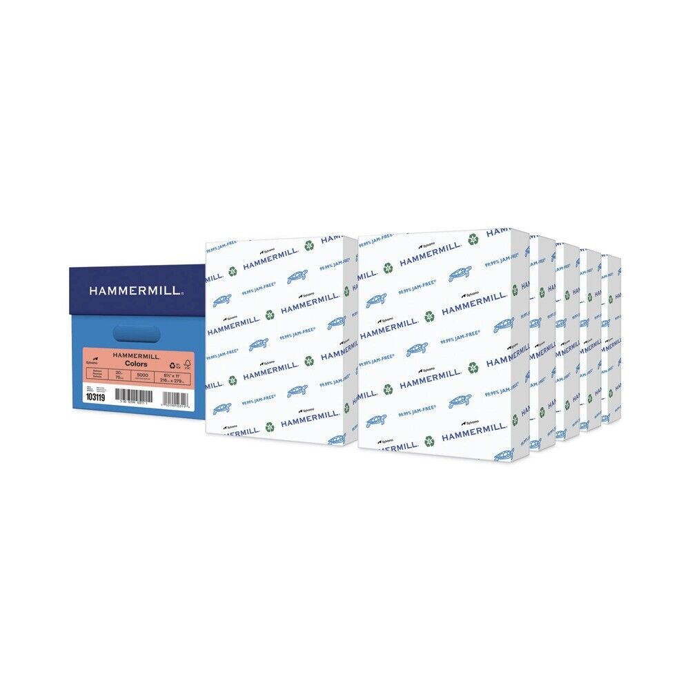 Hammermill 103119CT Colors Print Paper - Salmon (500 Sheets/RM, 10 RM/CT) New