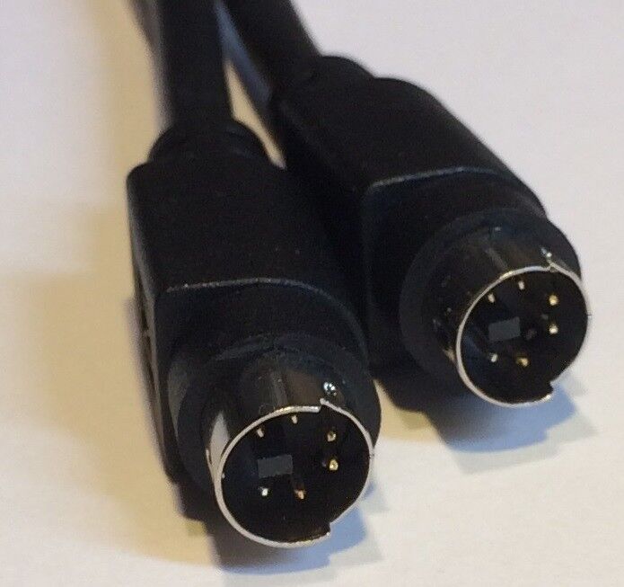 Mini Din 6 Pin Black Cable 6 ft Male Male Minidin