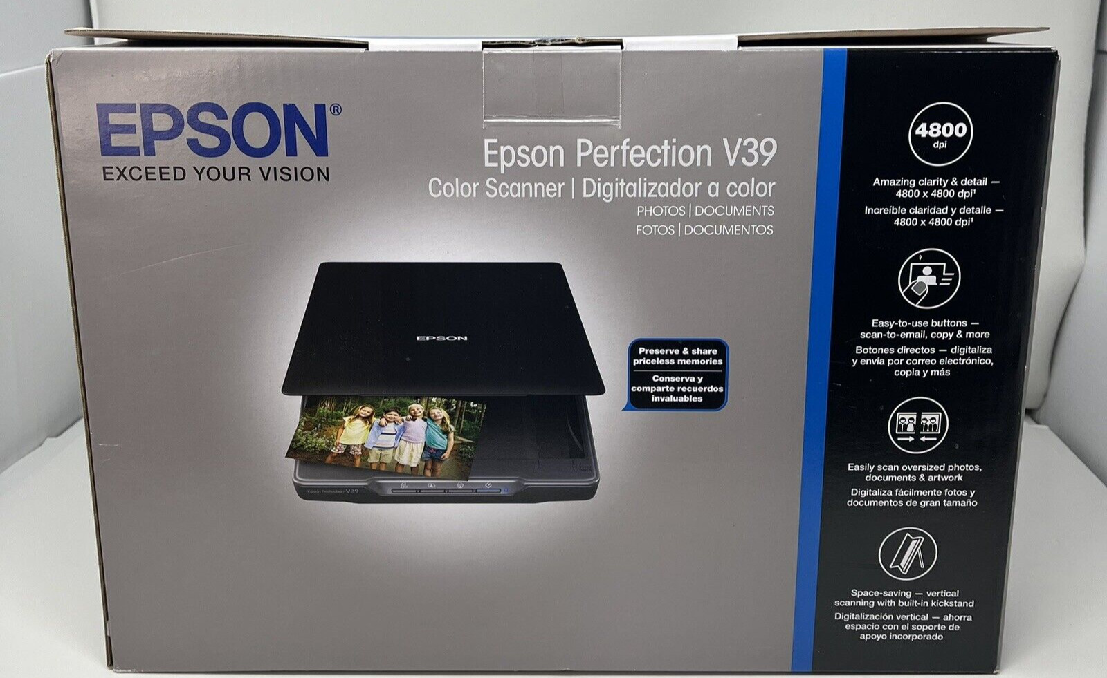 Epson Perfection V39 Photo & Document Scanner New