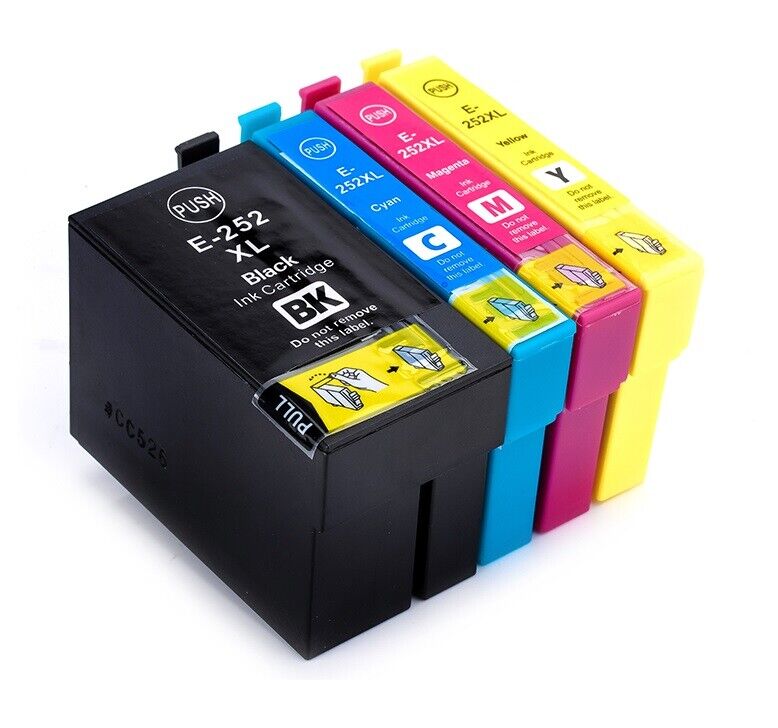 T252XL 252 XL Compatible Ink Cartridges for Workforce WF-3640 - 4 Pack