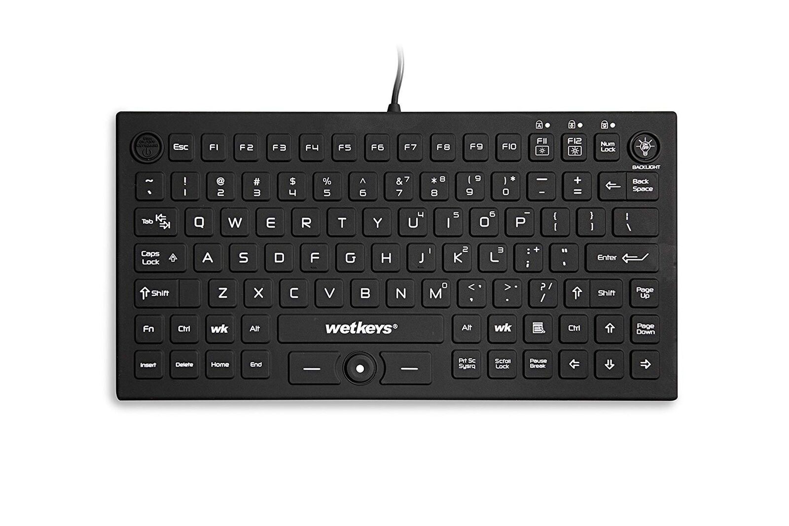 WetKeys Professional-grade Mid-Size Rigid Silicone Waterproof Keyboard with P...
