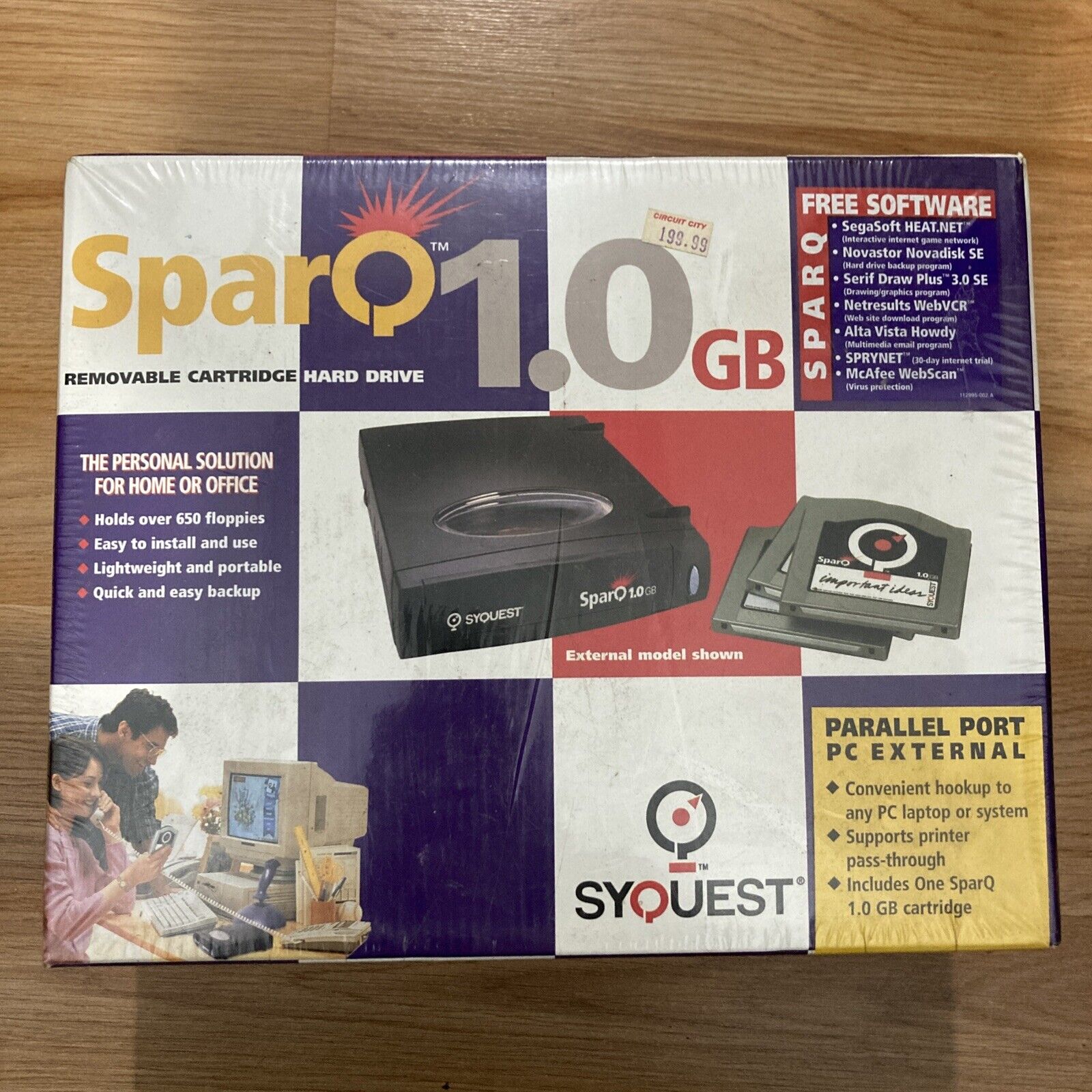Vintage SyQuest SparQ 1.0 GB External Parallel Port - Brand New Old Stock
