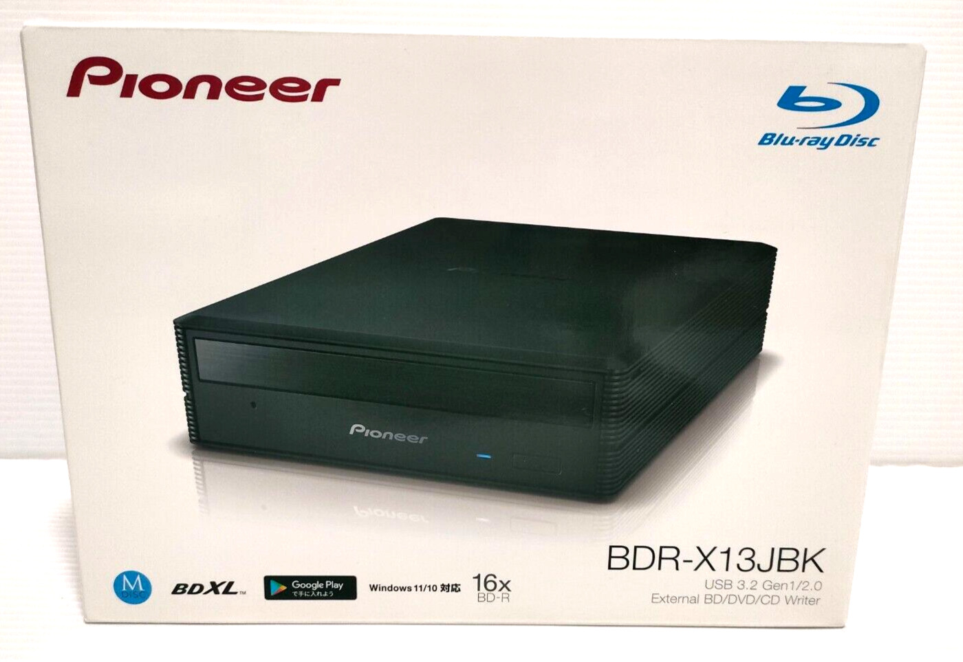 Pioneer BDRX13JBK External Blu-ray Drive Windows Mac Compatible ‎22 x 16 x 5 cm