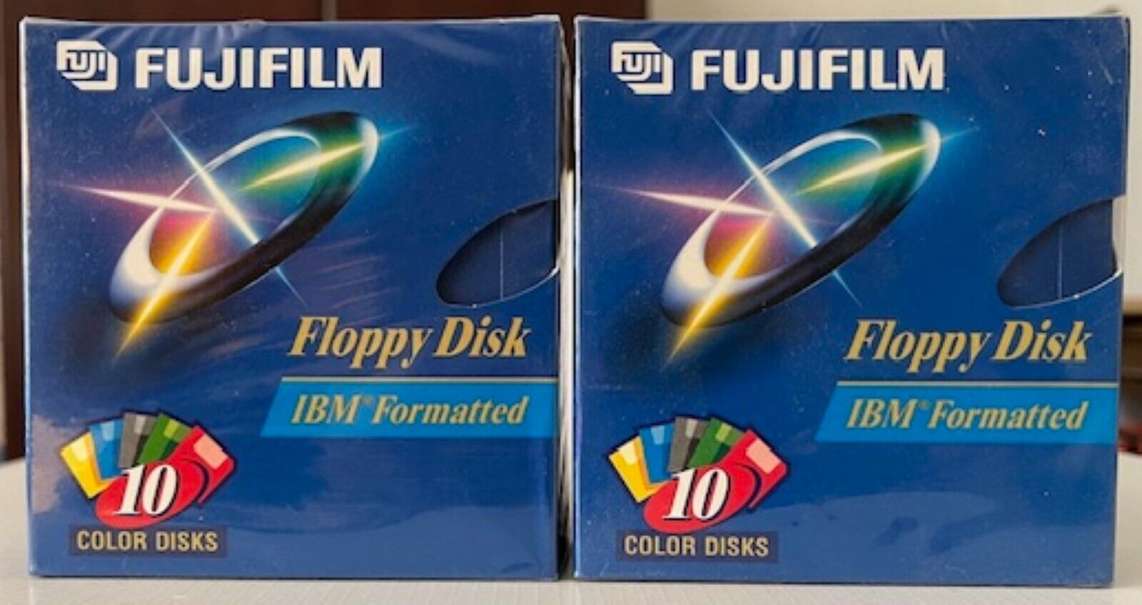 New Fujifilm 10 Pack Color Floppy Discs Disks 1.44MB 3.5