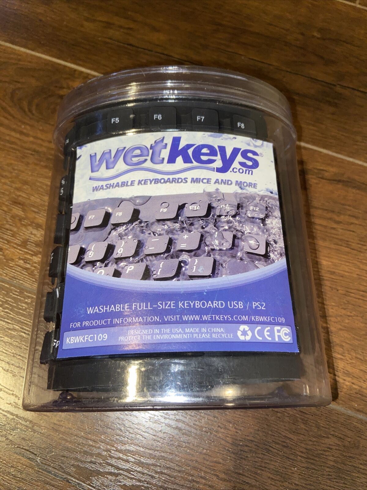 WetKeys KBWKFC109 USB Wired Full-Size Flexible WaterProof Keyboard