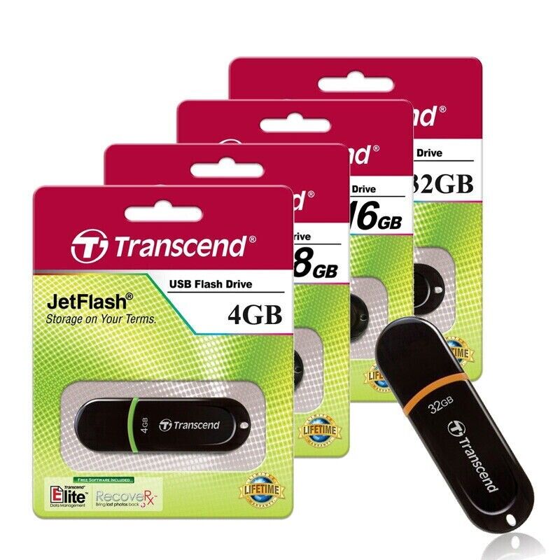 Transcend JetFlash 1-20PCS 2GB-512GB USB 2.0/3.0 Flash Drive Memory Stick a Lot