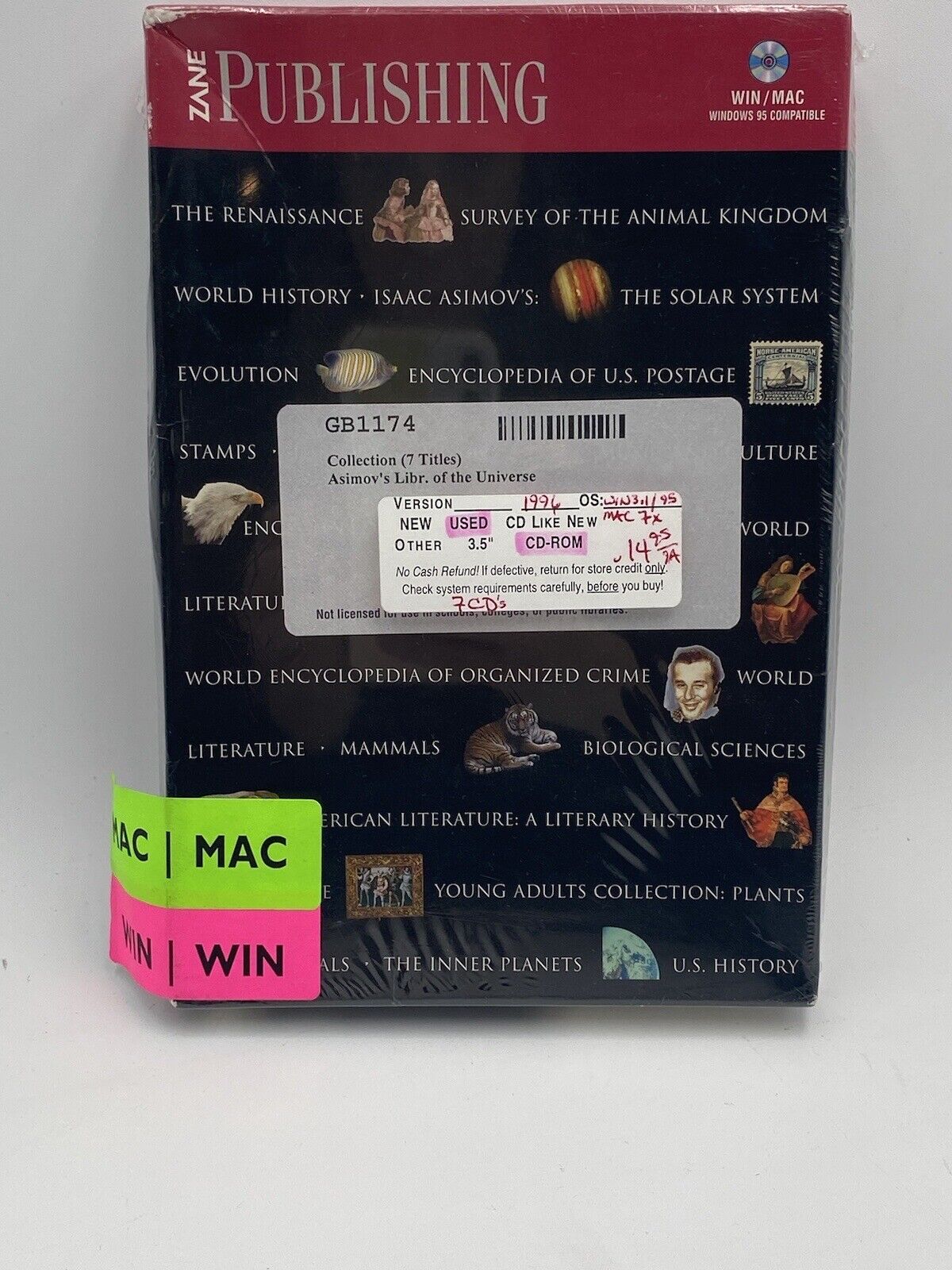 Vintage Isaac Asimov's Library Of The Universe 7 CD-ROM 1996 Zane Mac Windows