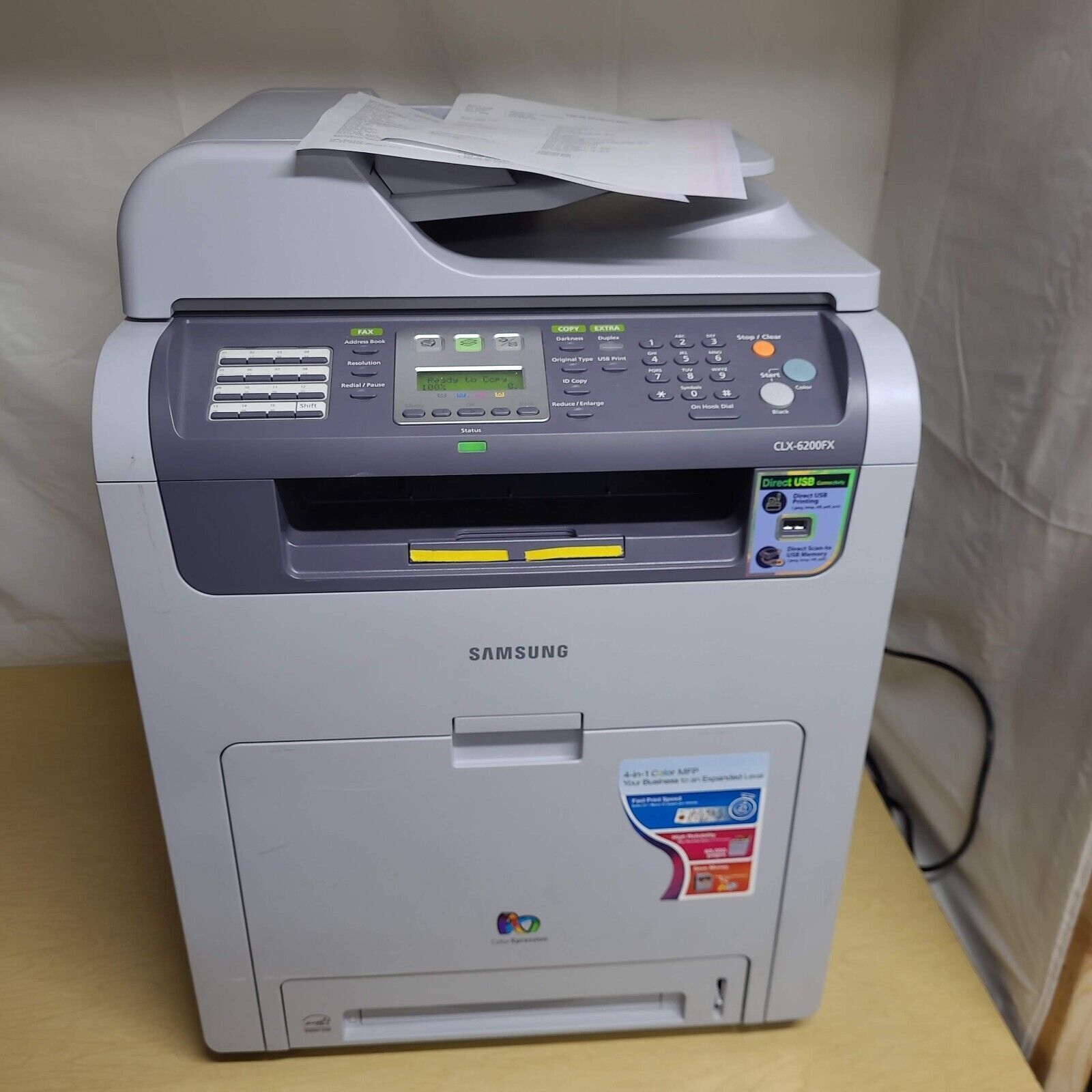 Samsung CLX-6200FX Color Laser Printer All-in-One 9.2K Page Count NO TONER
