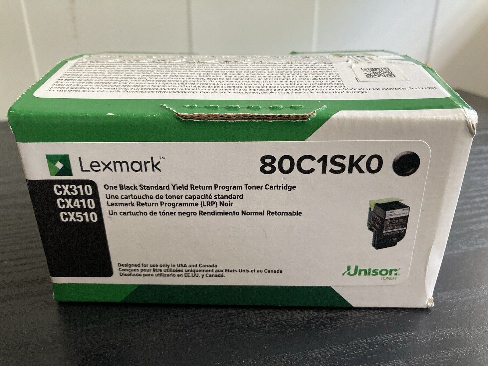 Lexmark 80C1SK0 Black Toner Cartridge CX310 CX410 CX510 Factory Sealed