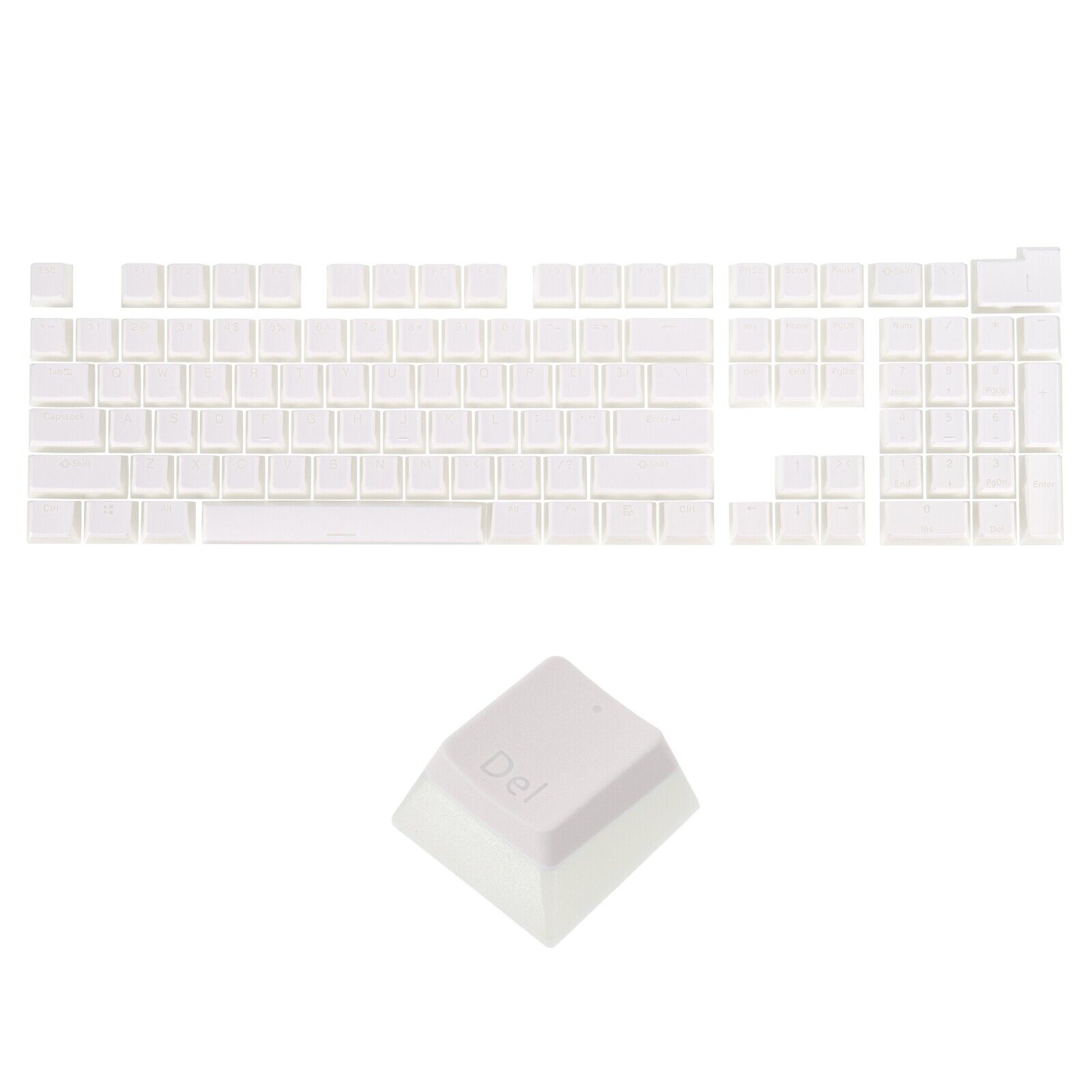 104 Keys Pudding Keycap PBT for 61/87/104 Mechanical Keyboard, Cream White