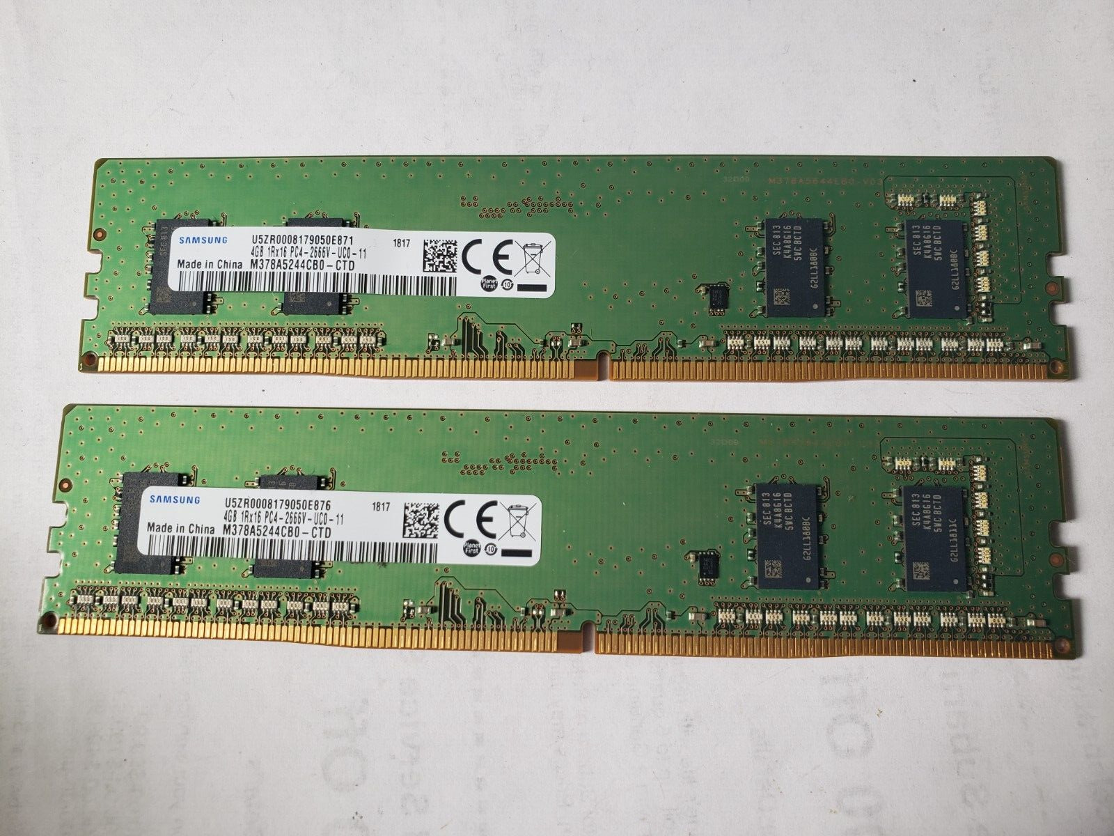 Samsung 2X 4GB DDR4 2666 MHz PC4-21300 DIMM 288-Pin 1Rx16 Desktop Memory RAM 8g 