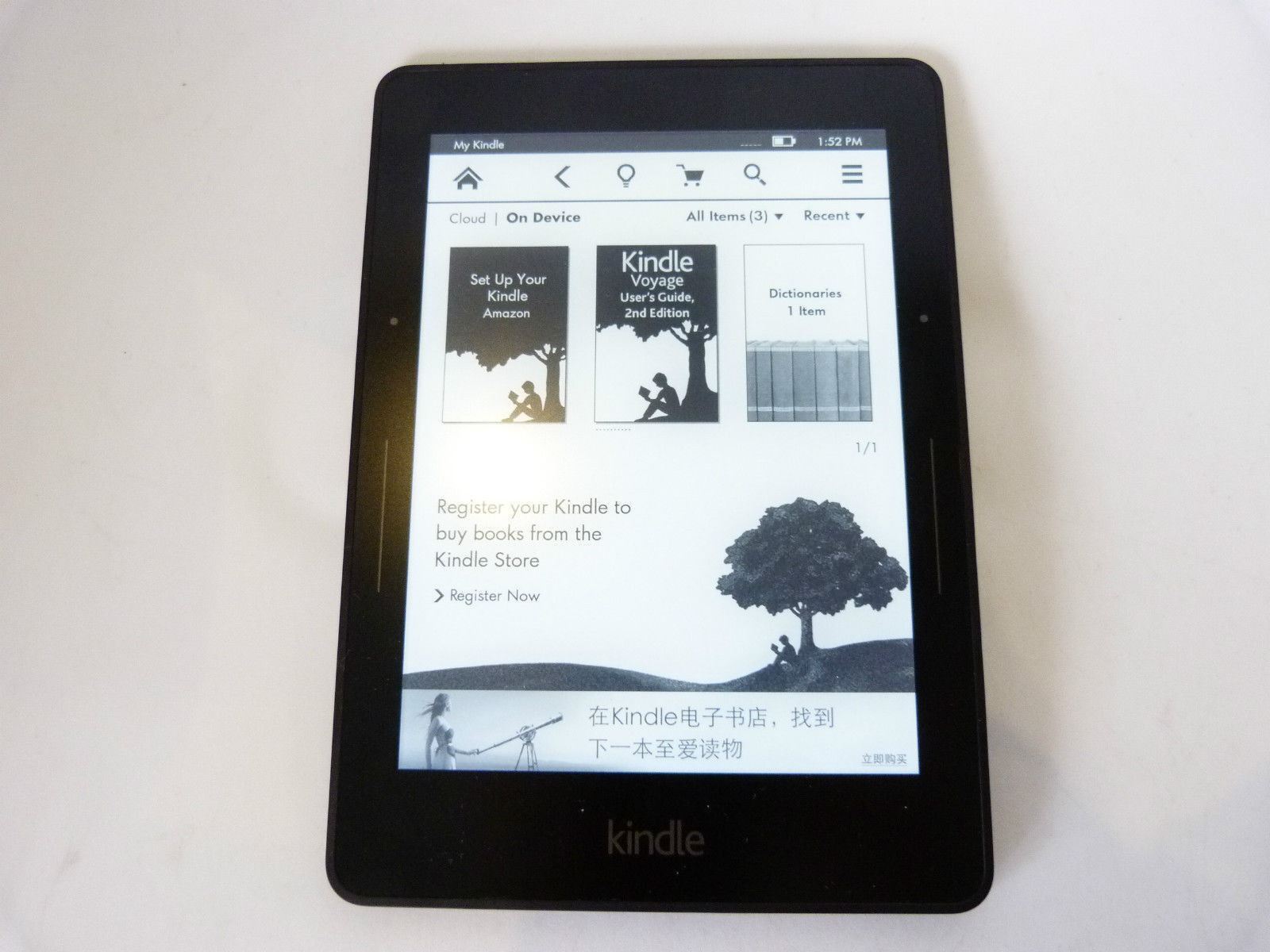 Amazon Kindle Voyage eReader 7th Generation 4 GB Wi-Fi 6in Black - Grade A