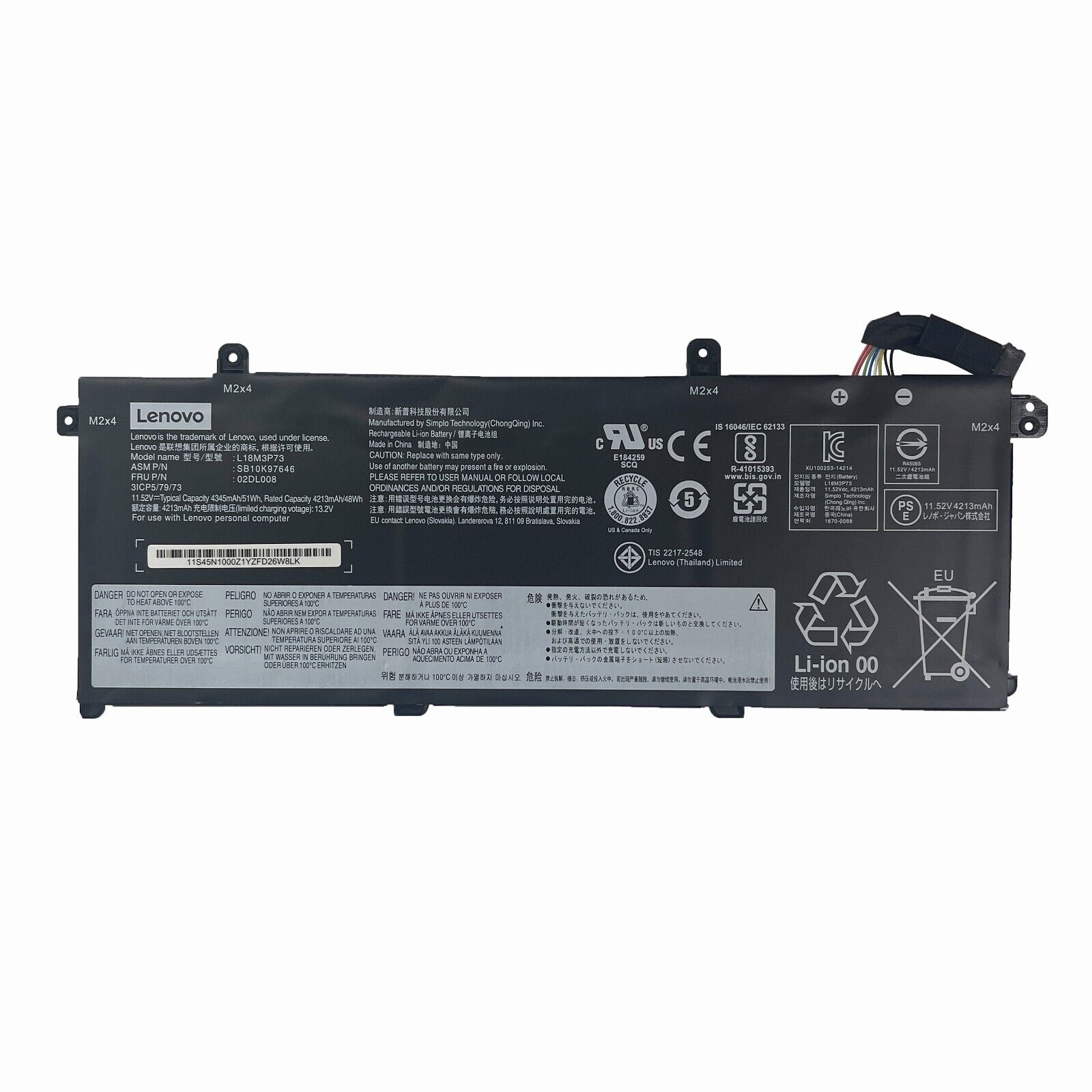 OEM Genuine 51WH L18M3P73 Battery For Lenovo ThinkPad P43S T490 T495 T14 Gen 1