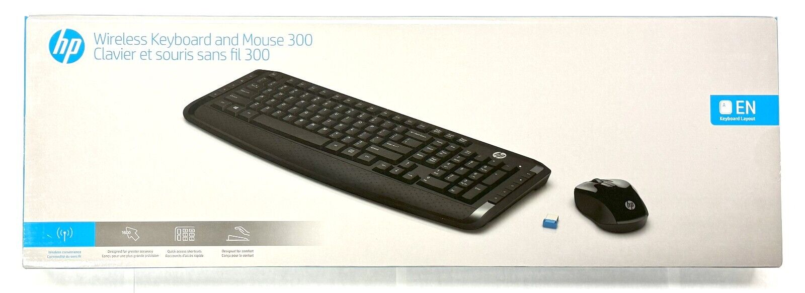 New HP Wireless Keyboard & Mouse Combo Set (USB Receiver and Batteries included)