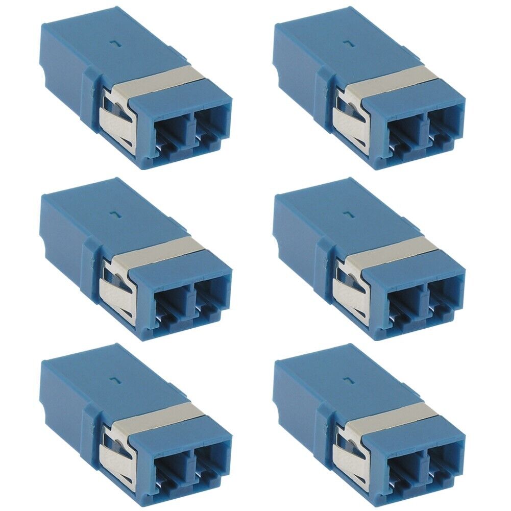 6x LC to LC Duplex Singlemode Fiber Optic Optical Adapter Coupler Connector Blue