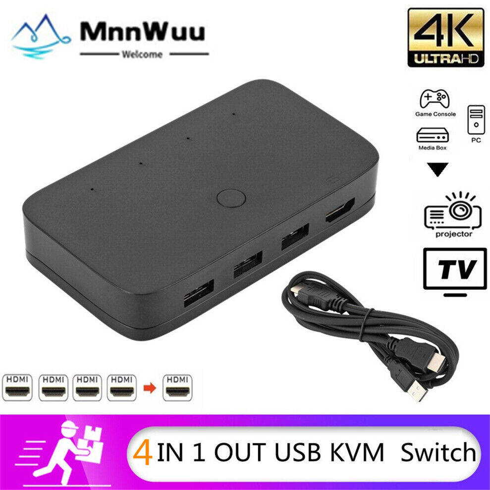 4K HDMI KVM Splitter 2Port/4 Port USB HDMI KVM Switcher Mouse keyboard Sharing